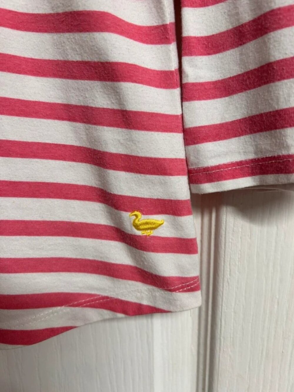 White Pink Stripe Country Rose Womens 3/4 Sleeve Floral Top - Picture 3 of 5